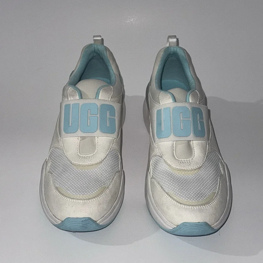 Women's UGG La Flex Sneakers Shoes White Sky Teal WMNS Size 7.5